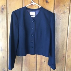 Petite Pendleton virgin wool navy colored coat 16